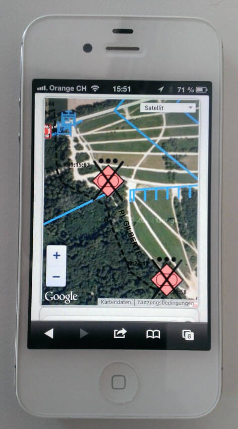 Militärische Lagen auf einem iPhone