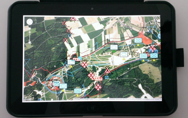 Militärische Lagen auf einem  Windows Tablet