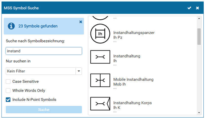 Taktisches Zeichen suchen