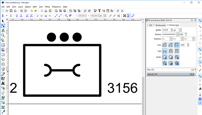 Taktisches Zeichen als SVG in Inkscape öffnen und bearbeiten