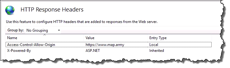 IIS CORS activation - step 2