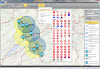 Visualisierung der Funkverbindung zwischen Truppen in MssDraw mithilfe von OpenStreet Map-Standard-WMTS-Karten
